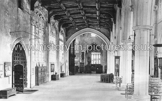 North Aisle and Becket Chapel, Thaxted Church, Thaxted, Essex. 1910